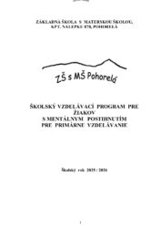 Školský vzdelávací program pre žiakov s MP 2025-2026